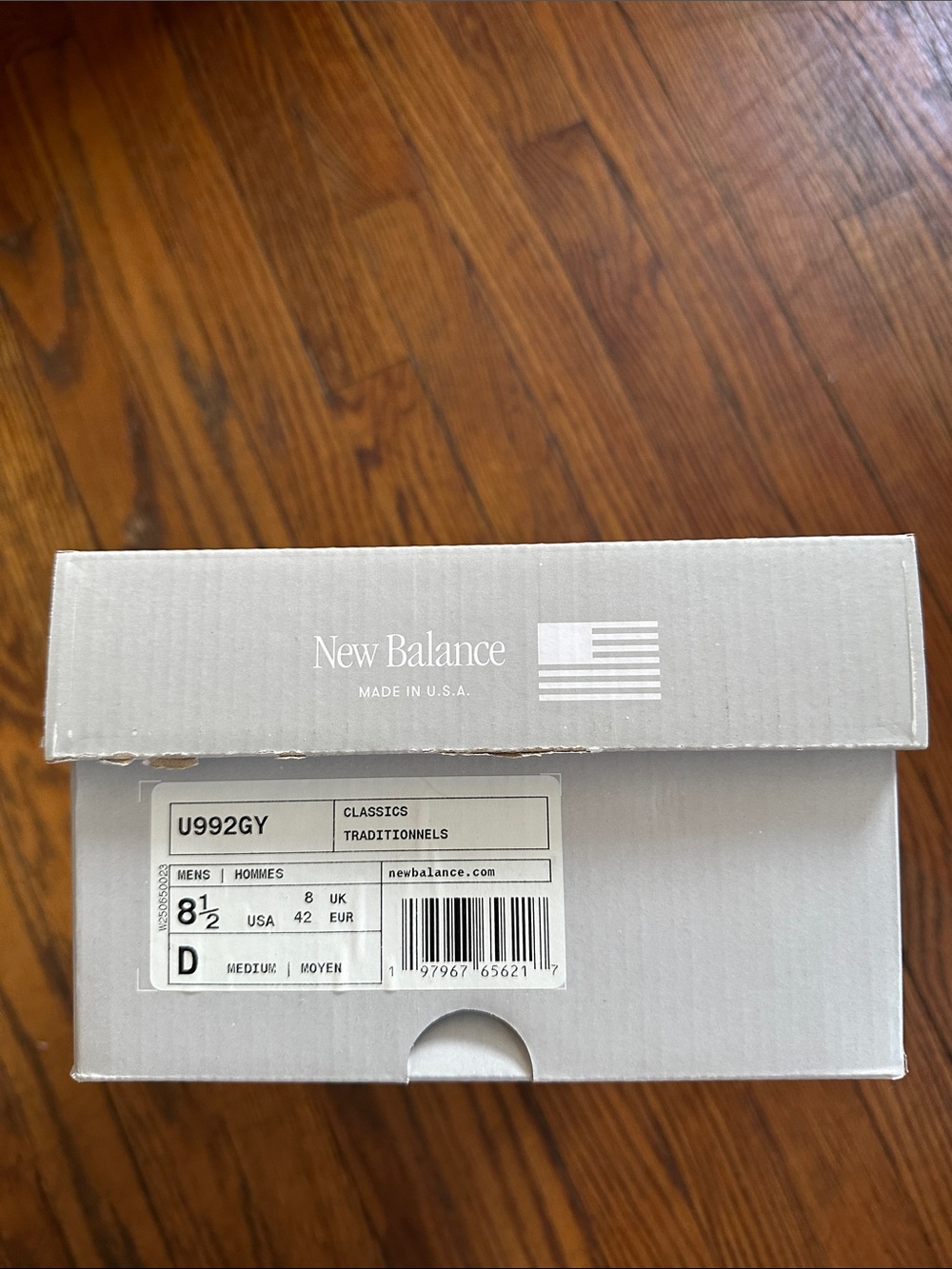 New Balance Men’s Grey Suede & Mesh 992 Sneakers - Picture 7 of 7